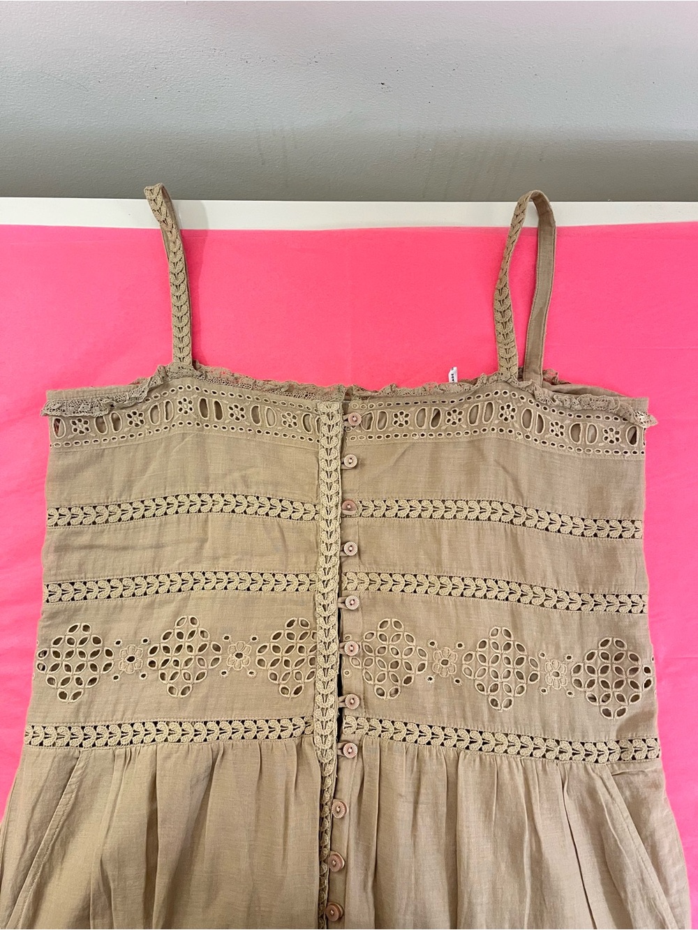 Isabel Marant Sleeveless Button-Front Midi Dress in Olive Beige - Picture 11 of 15